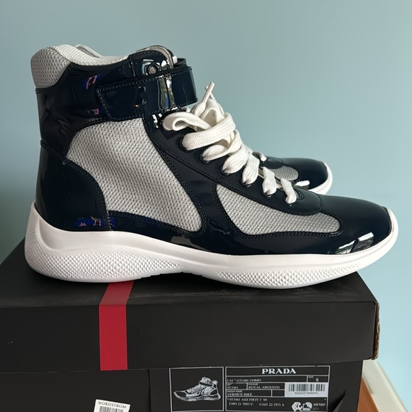 PRADA America's Cup Bike High Top Sneaker - Picture 1 of 13
